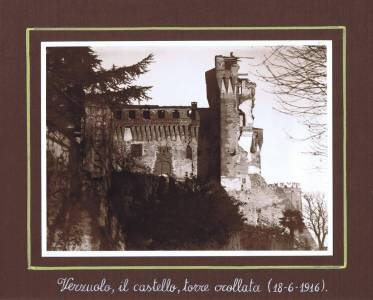 Verzuolo, il castello, la torre crollata (18-6-1916)